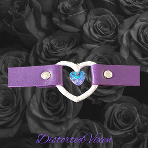 Purple Heart Choker Necklace – Gothic Choker with Aurora Crystal Heart